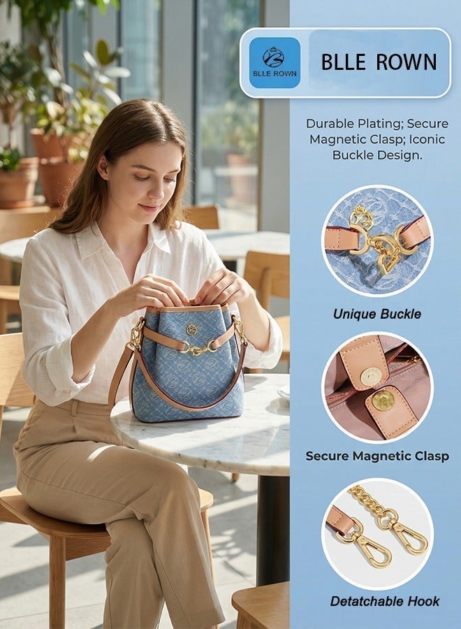 BLLE ROWN Luxury Women Handbag Elegant Ladies Bag with Golden Lock Shoulder and Crossbody Tote Bags for Ladies for Work Travel and Holiday - Image 3